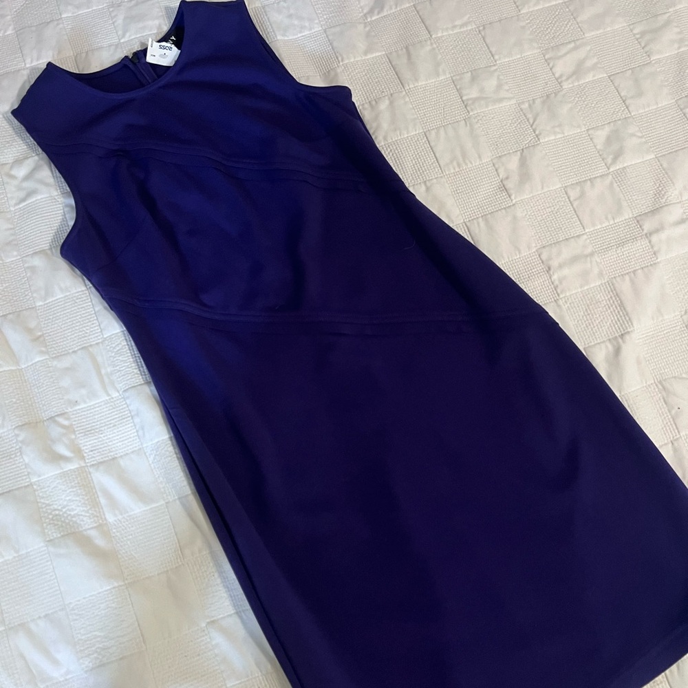 DKNY Purple Sleeveless Sheath Mini Dress
